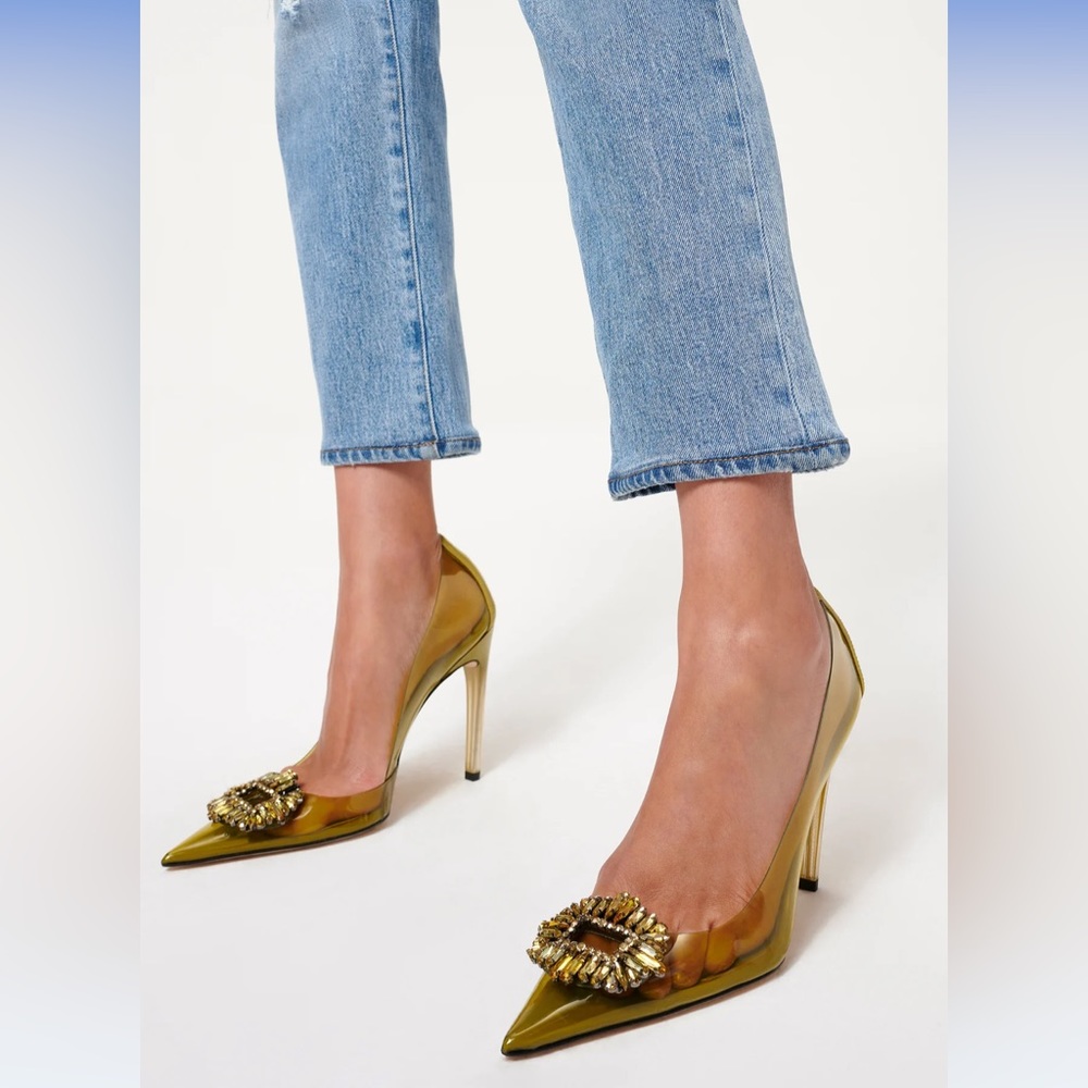 Good American, Golden Olive Heels 10.5